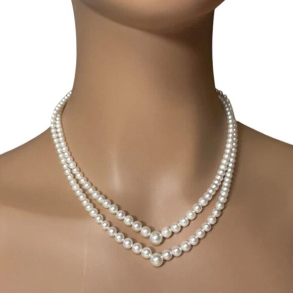 Mikimoto 18k Yellow Gold Pearl Double Strand Graduated 17" Princess Necklace - Picture 12 of 12